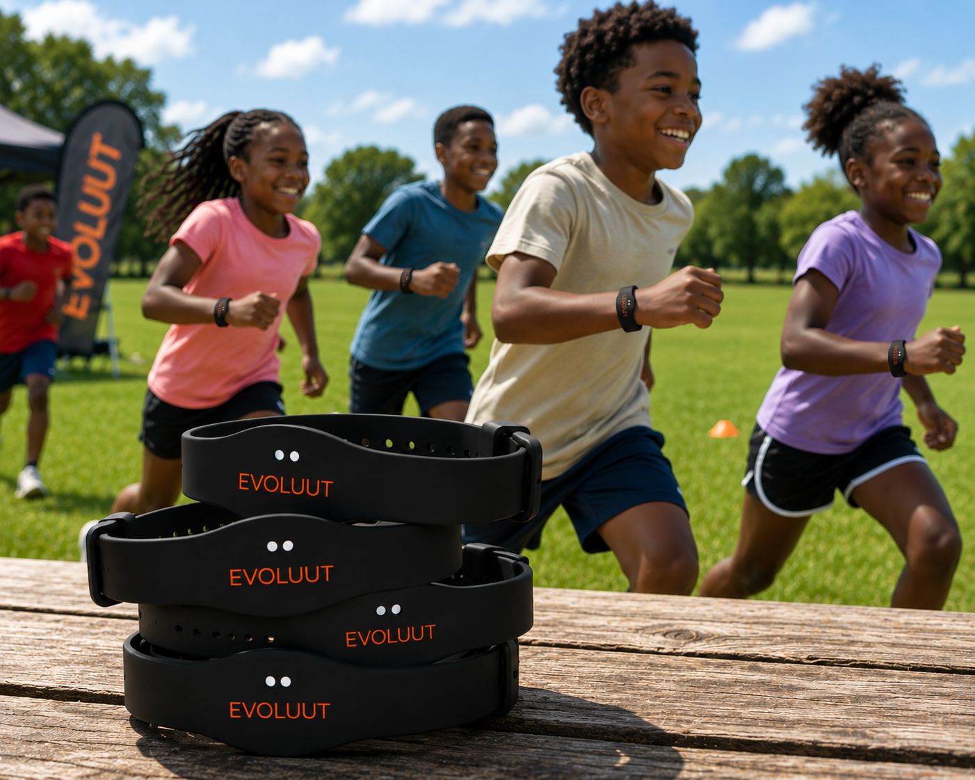 Caribbean summer camp children with Evoluut RFID wristbands
